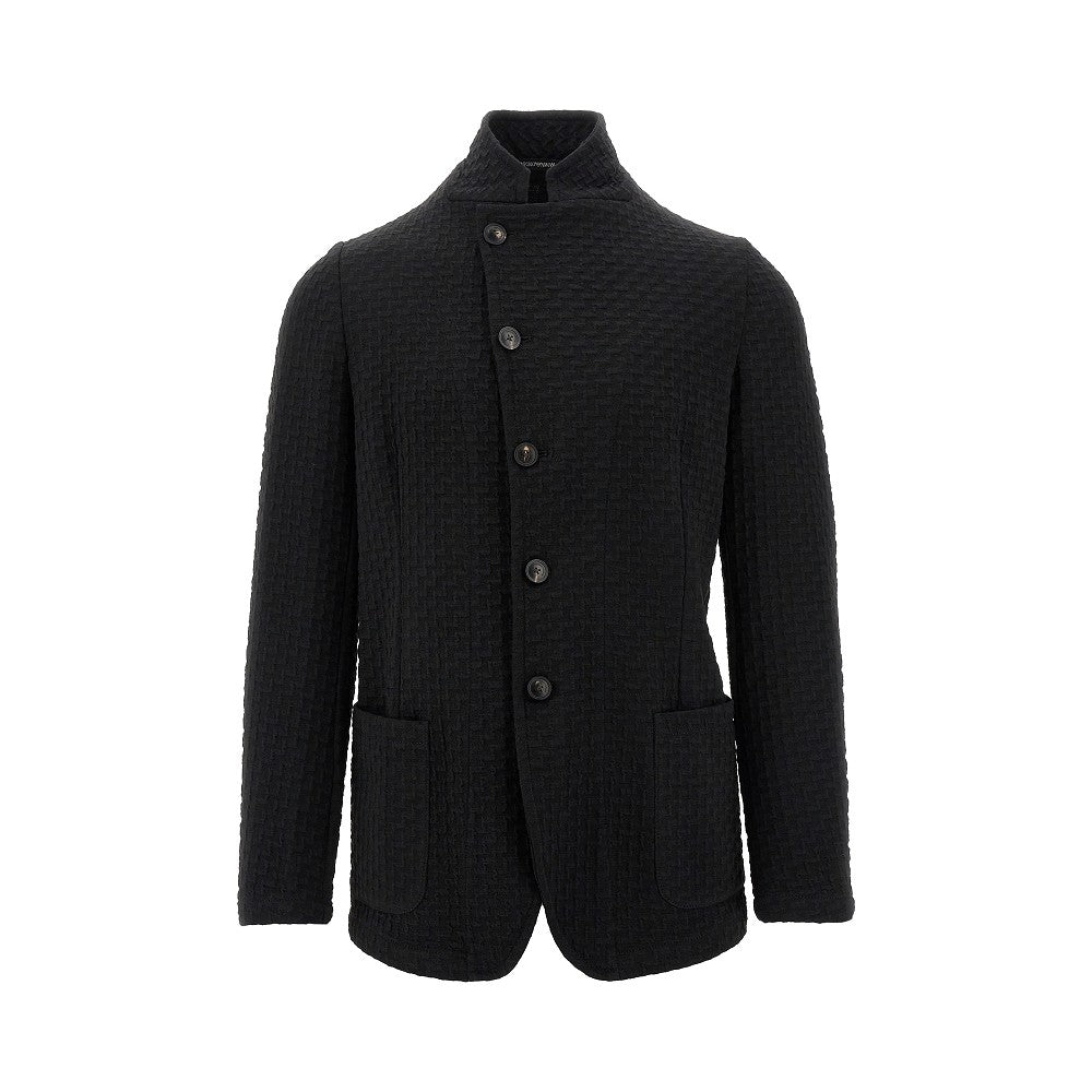 Grisaille textured viscose-blend jacket