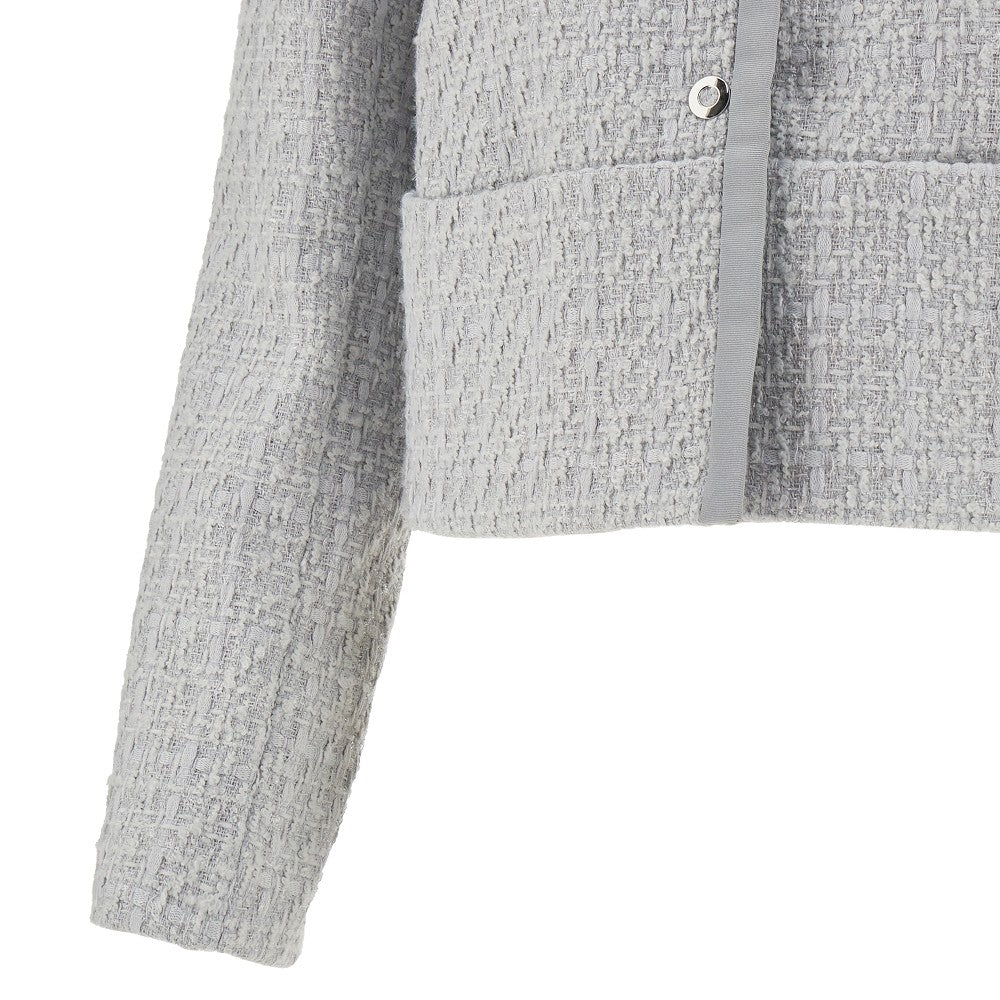 Lurex tweed crewneck jacket