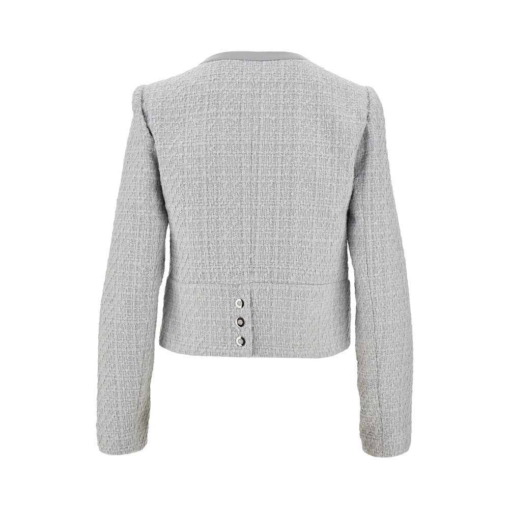 Lurex tweed crewneck jacket