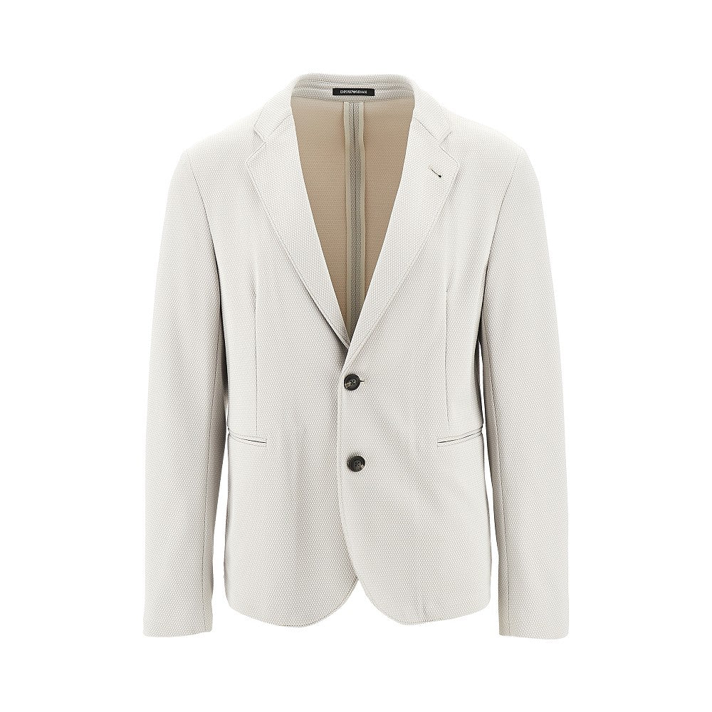 Stretch nylon single-breasted jacket