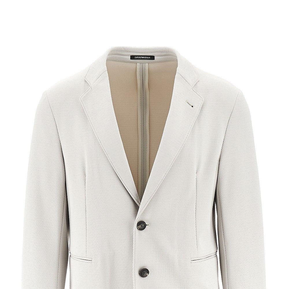 Stretch nylon single-breasted jacket