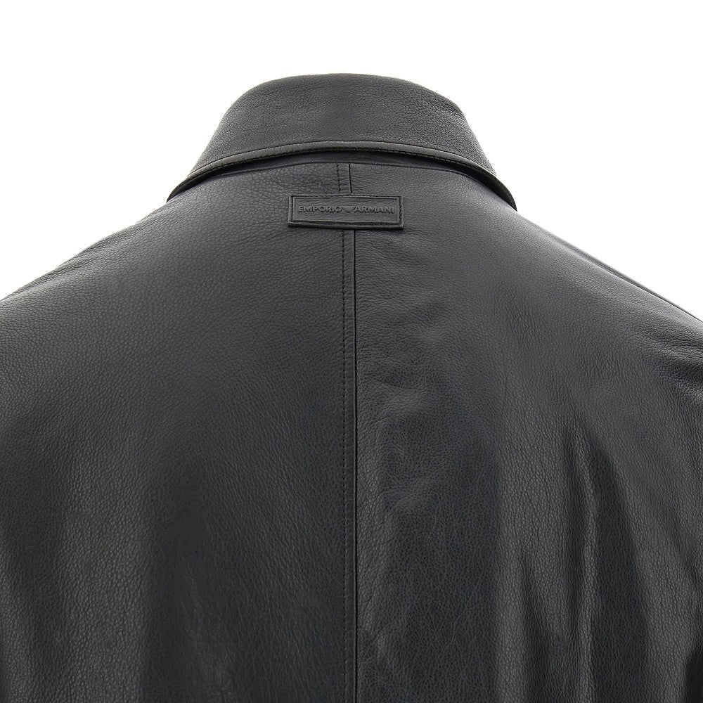 Grain nappa leather biker jacket