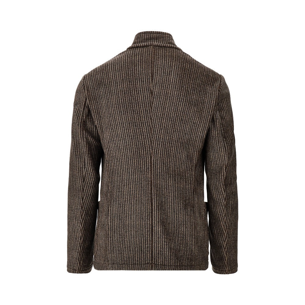 Guru collar printed corduroy jacket