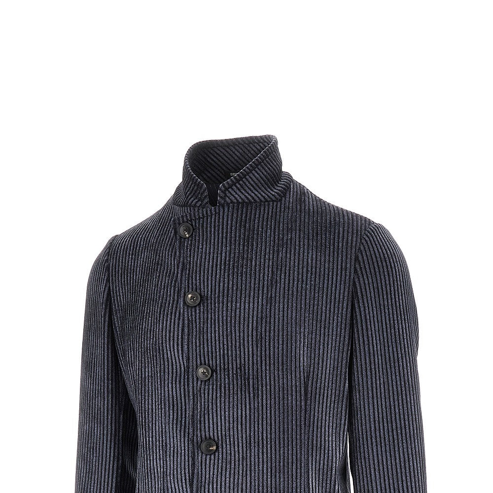 Giacca in corduroy stampato con collo guru