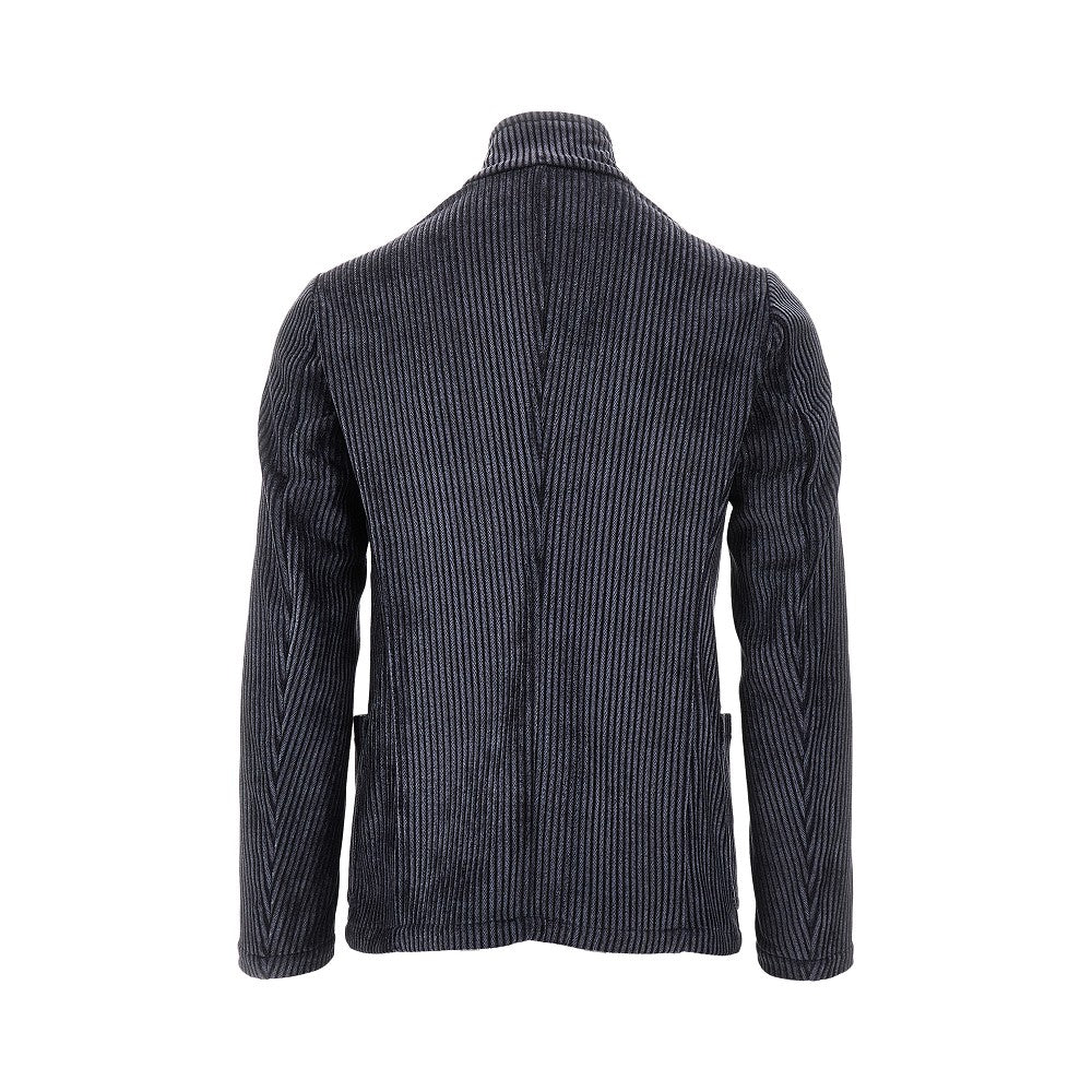 Giacca in corduroy stampato con collo guru