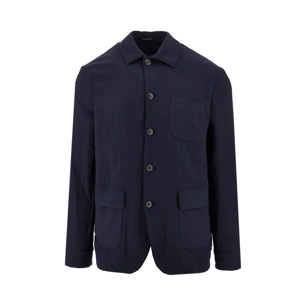 Overshirt in seersucker tecnico