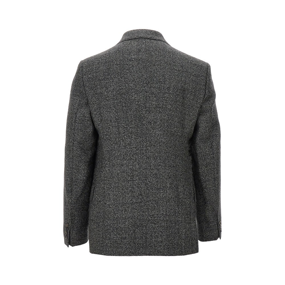 Mélange wool double-breasted jacket