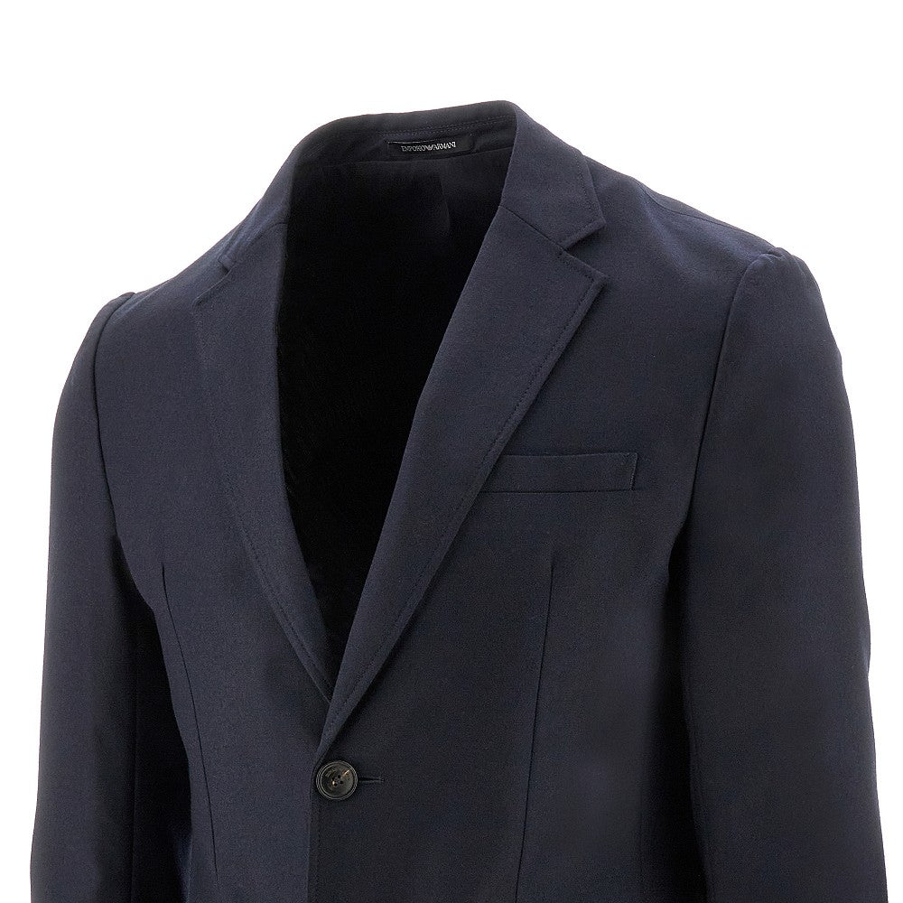 Stretch flannel single-breasted jacket
