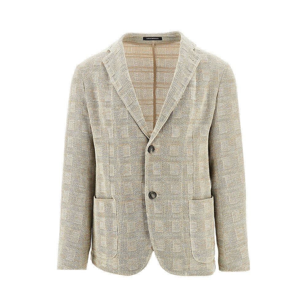 Jacquard knitted single-breasted jacket