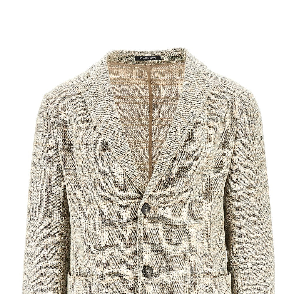 Jacquard knitted single-breasted jacket