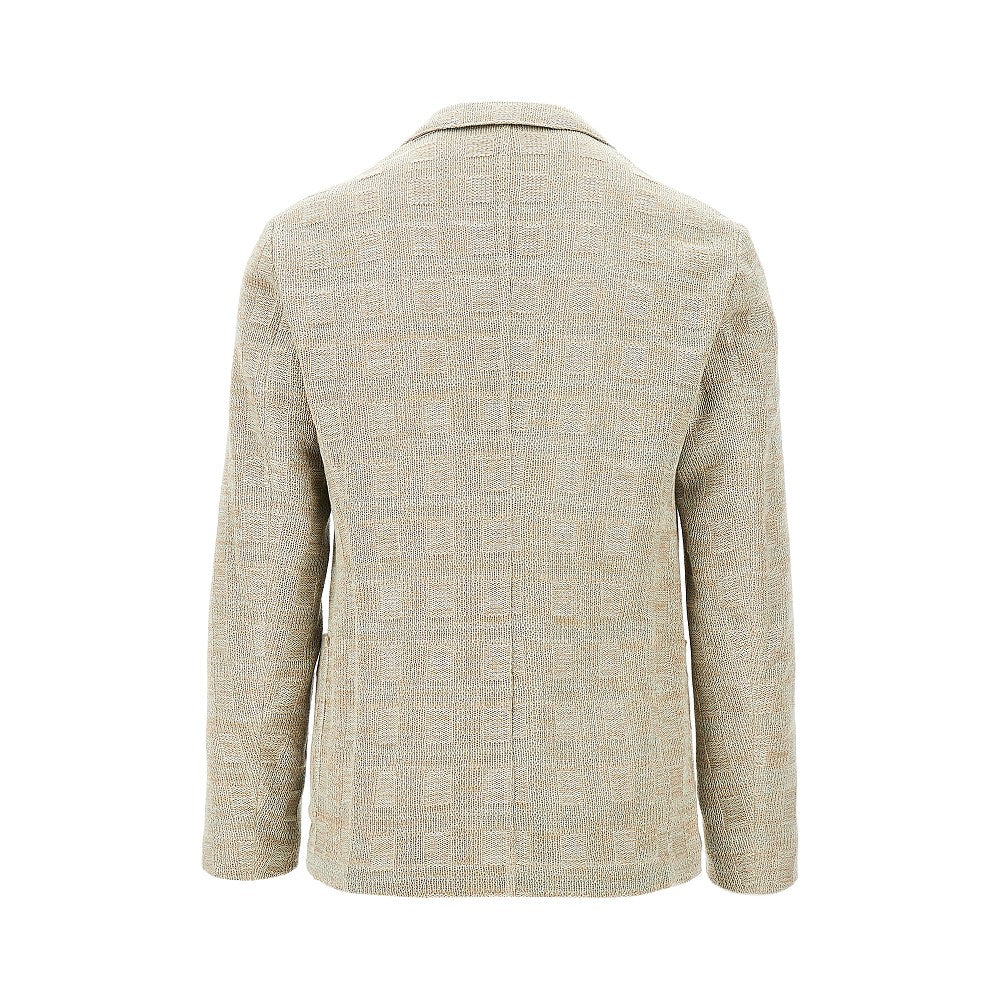 Jacquard knitted single-breasted jacket