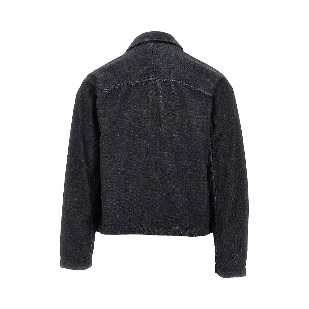 Blouson full-zip in denim di misto cotone