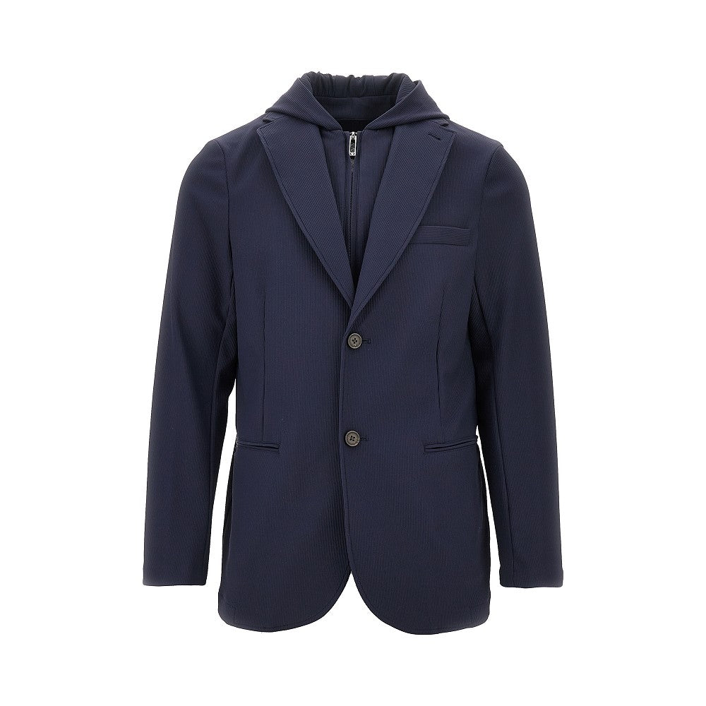 Blazer in tessuto canneté con pettorina