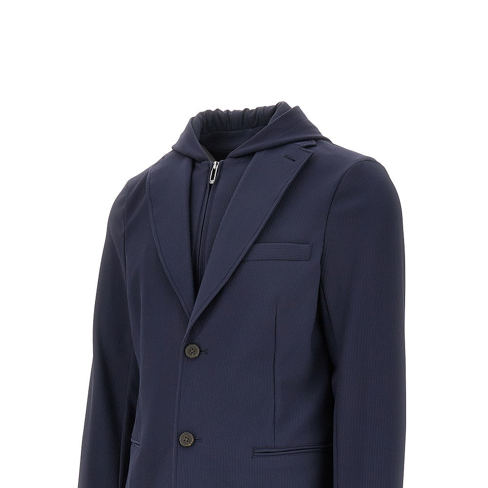 Blazer in tessuto canneté con pettorina