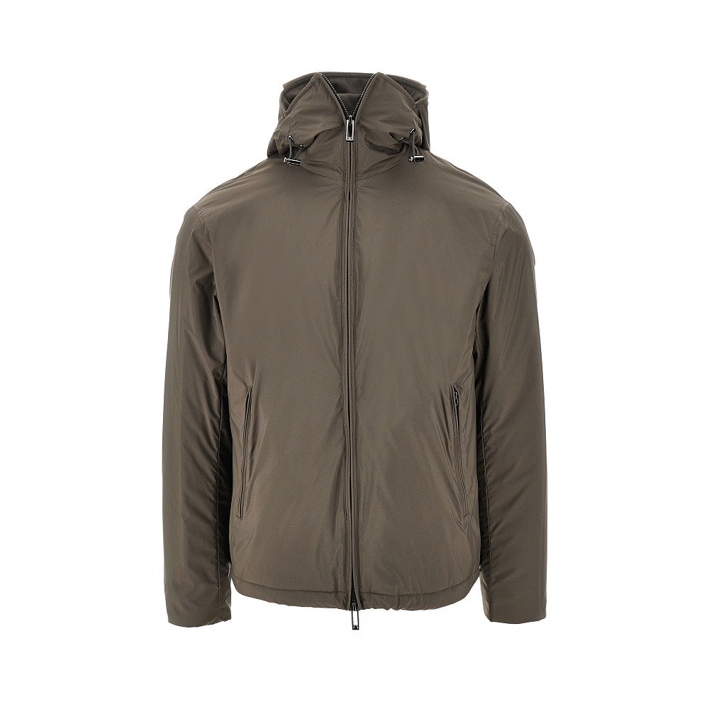 Nylon jacket with hood