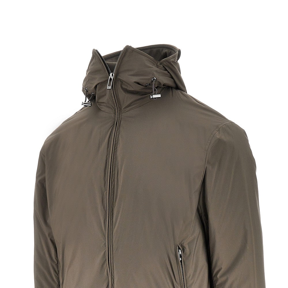 Nylon jacket with hood