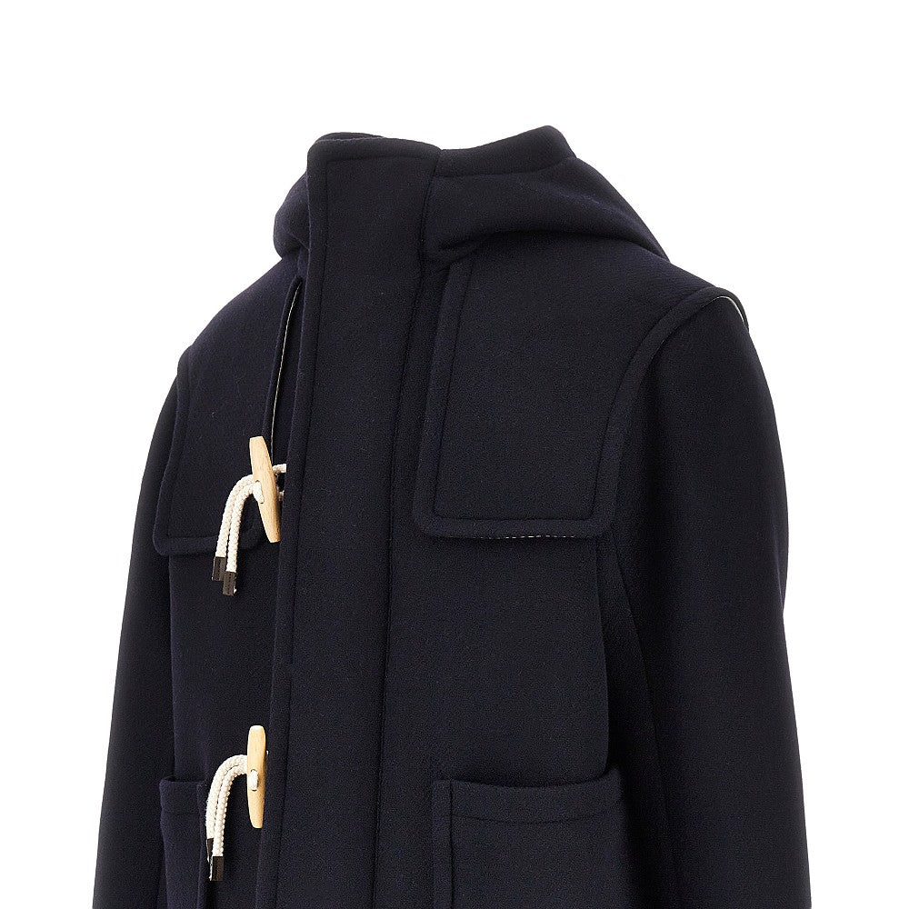 Wool coat with frogs closure
