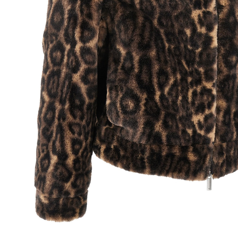 Blouson in faux fur stampa leopardo