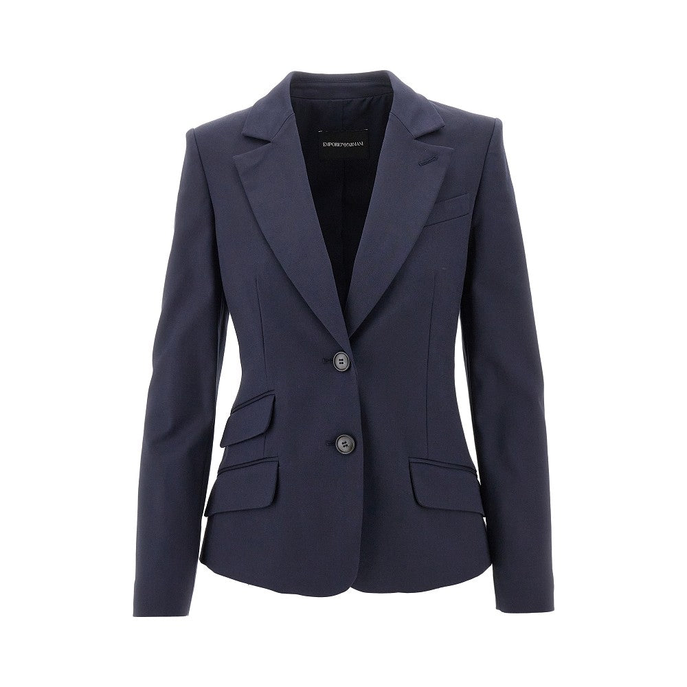 Blazer monopetto in misto cotone stretch