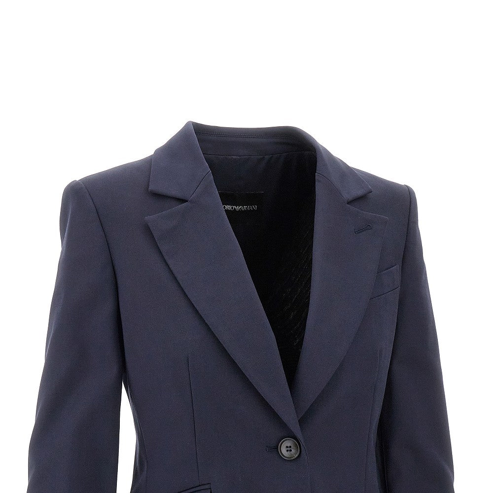 Blazer monopetto in misto cotone stretch