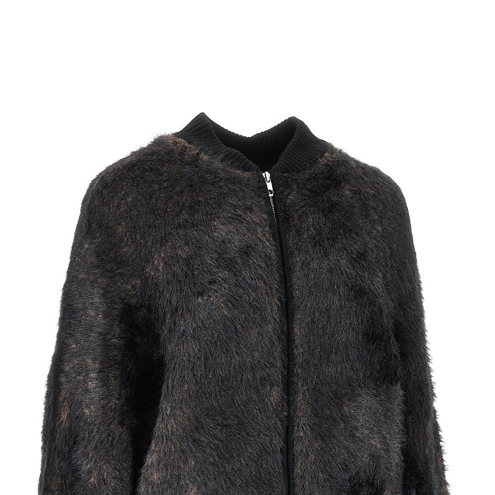 Cardigan in misto viscosa spazzolato
