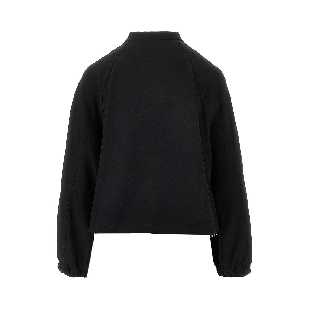 Blouson in tecno cady con logo ricamato
