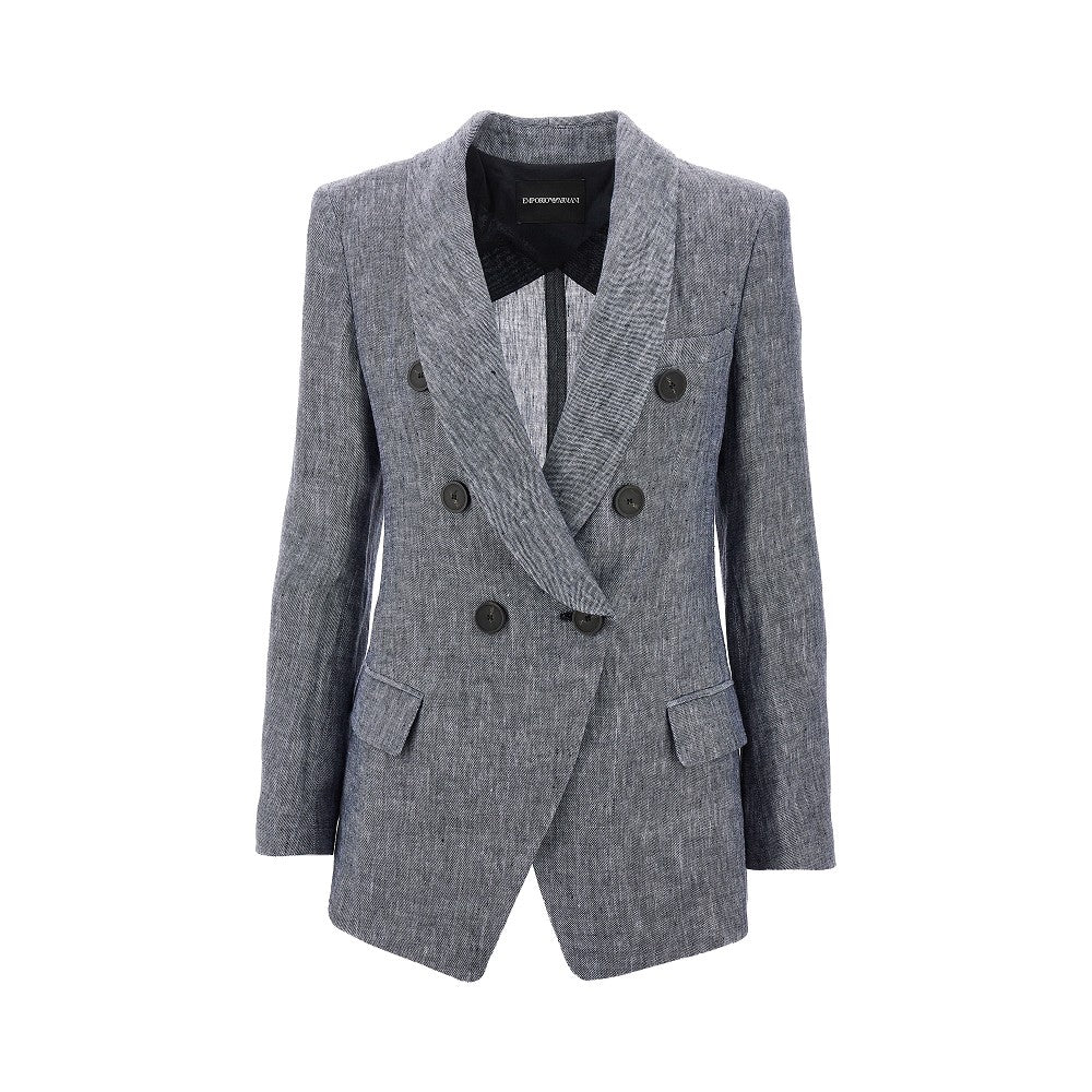 Linen double-breasted jacket