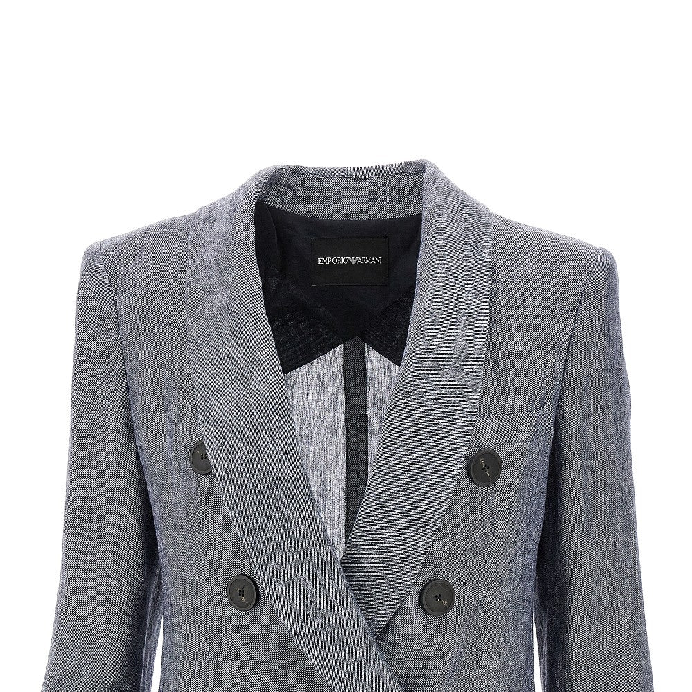 Linen double-breasted jacket