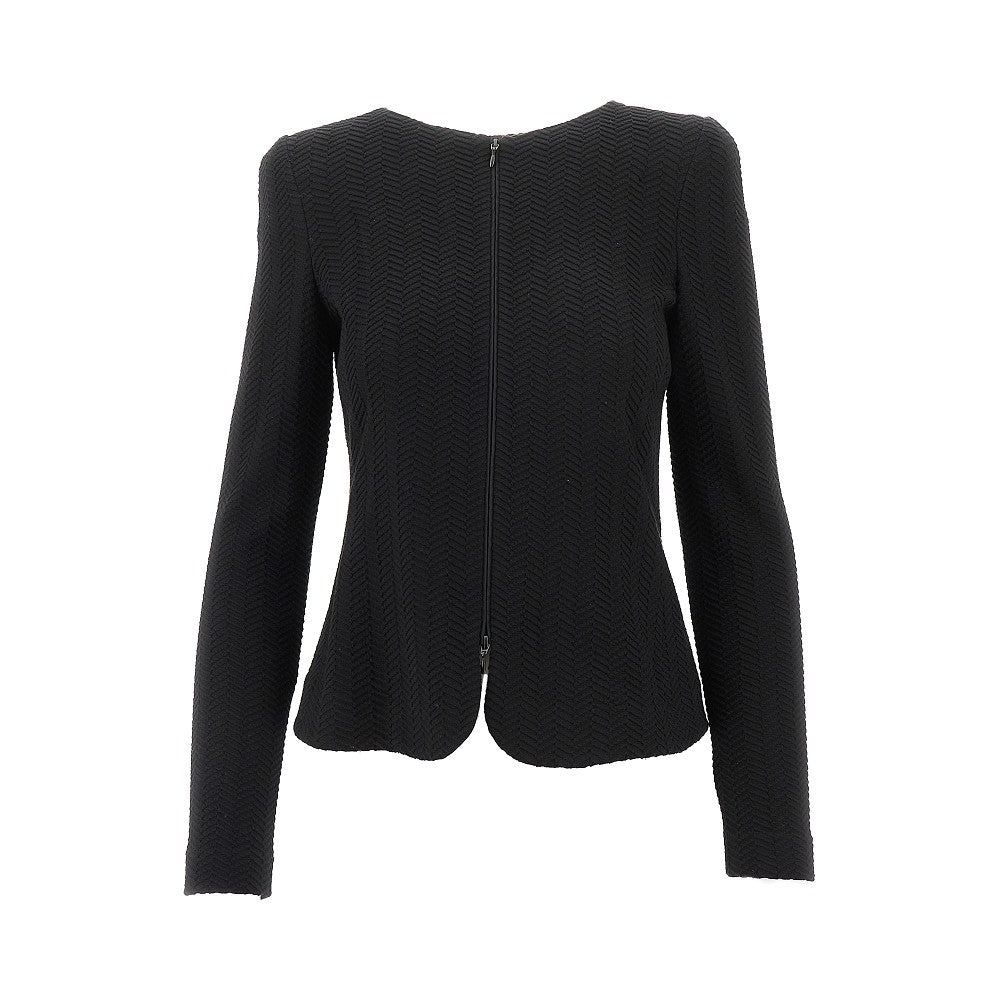 Chevron embossed jersey jacket