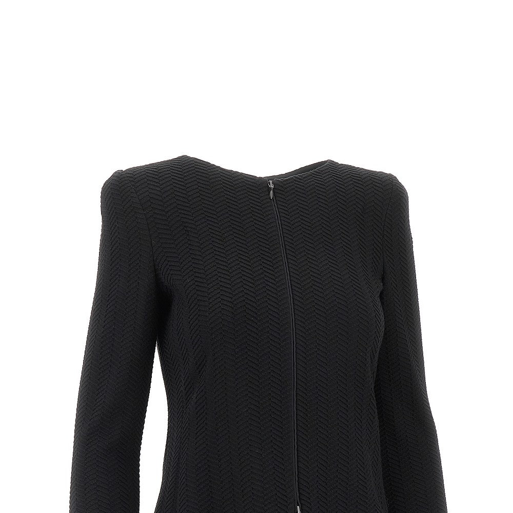 Chevron embossed jersey jacket