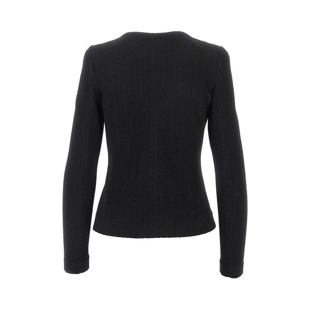Chevron embossed jersey jacket