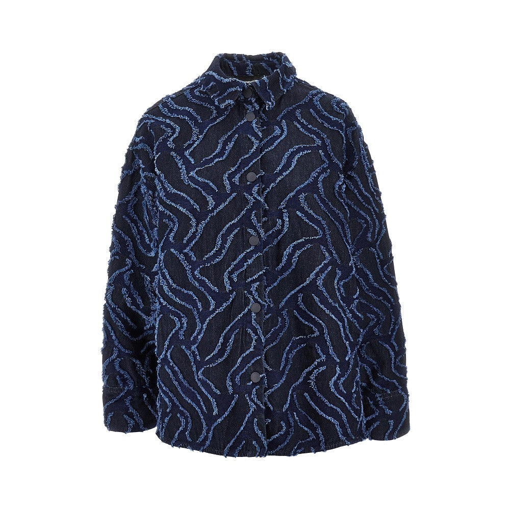 Jacquard denim overshirt