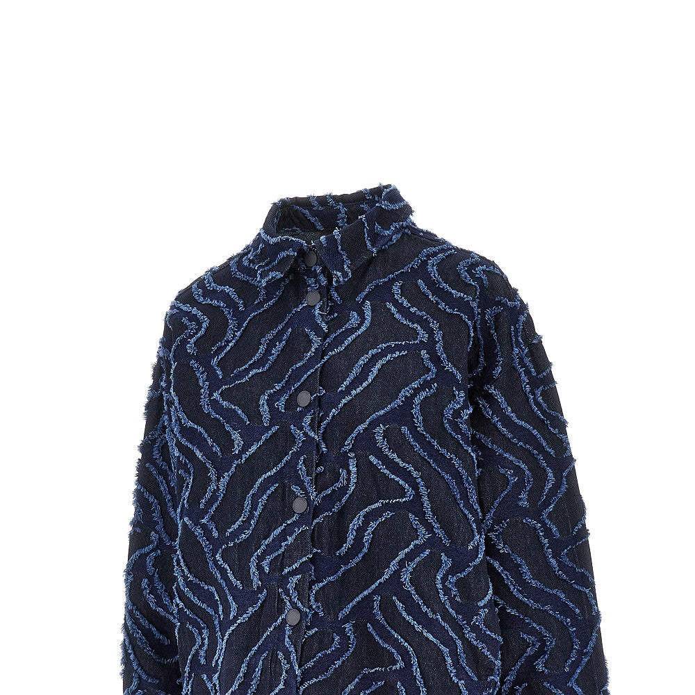 Jacquard denim overshirt