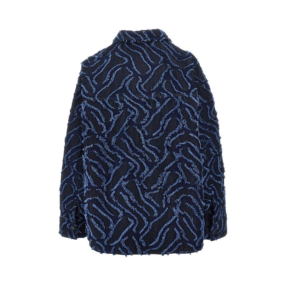 Jacquard denim overshirt