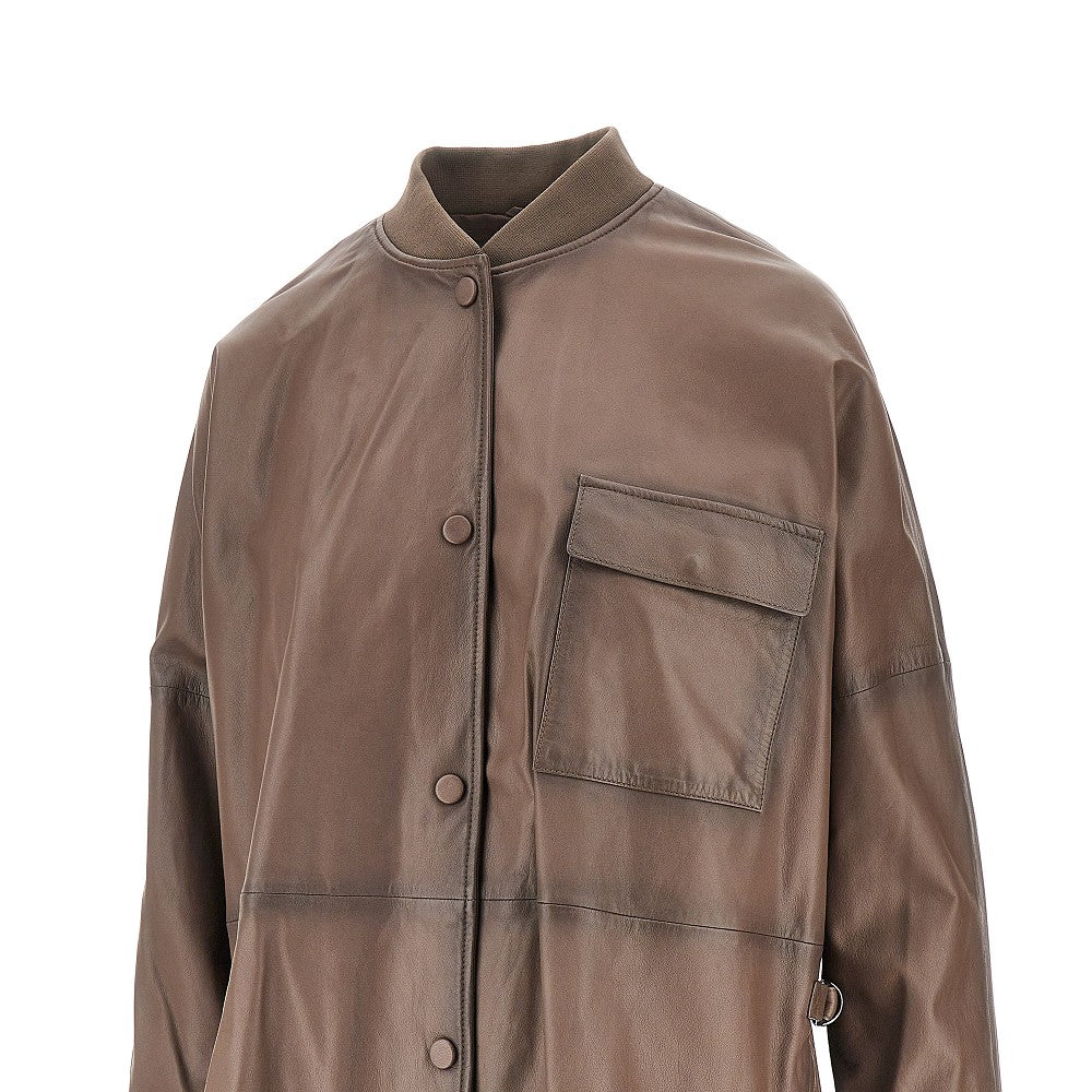 Nappa leather oversized blouson jacket