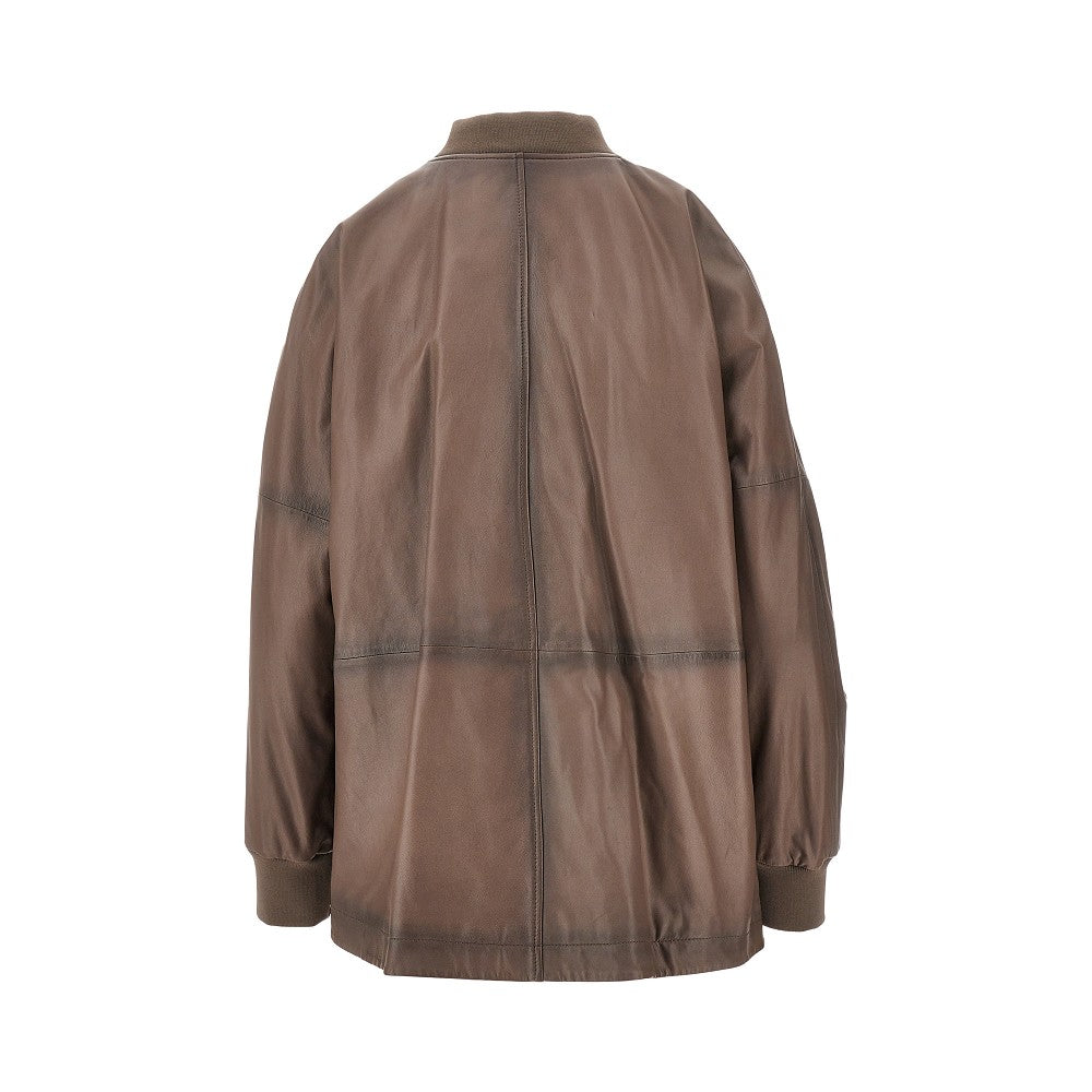 Nappa leather oversized blouson jacket