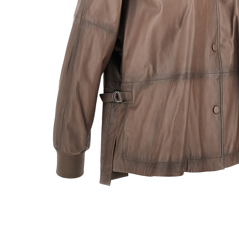 Nappa leather oversized blouson jacket