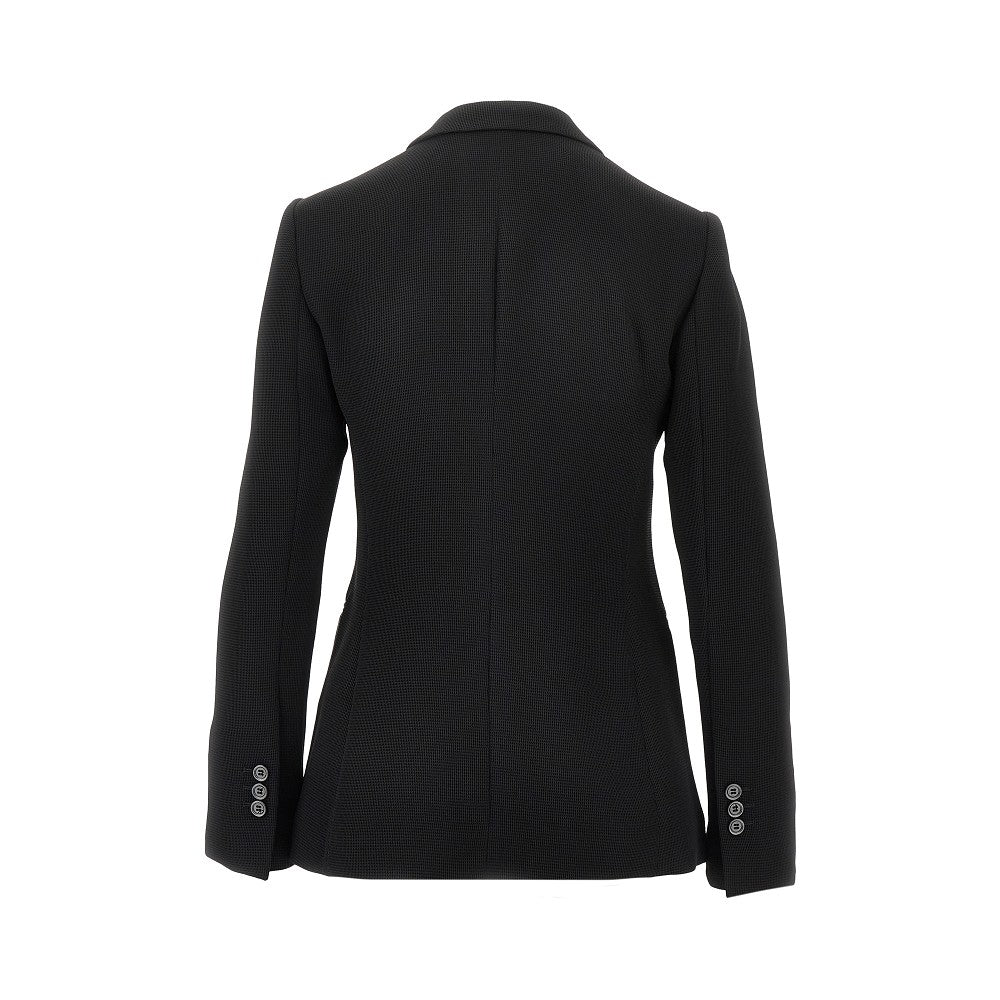 Wafer fabric single-breasted jacket