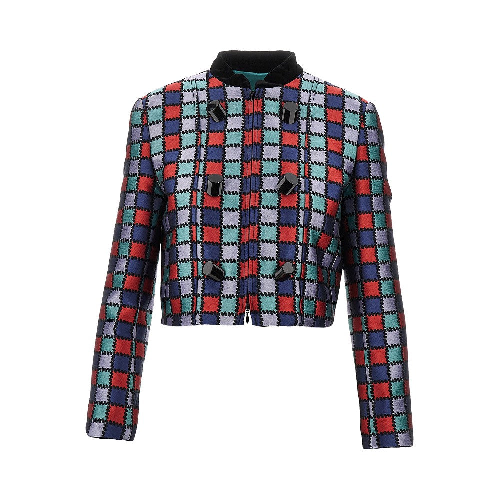 Jacquard wool-blend jacket