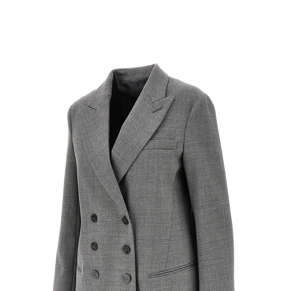 Wool crepe double-breasted jacket