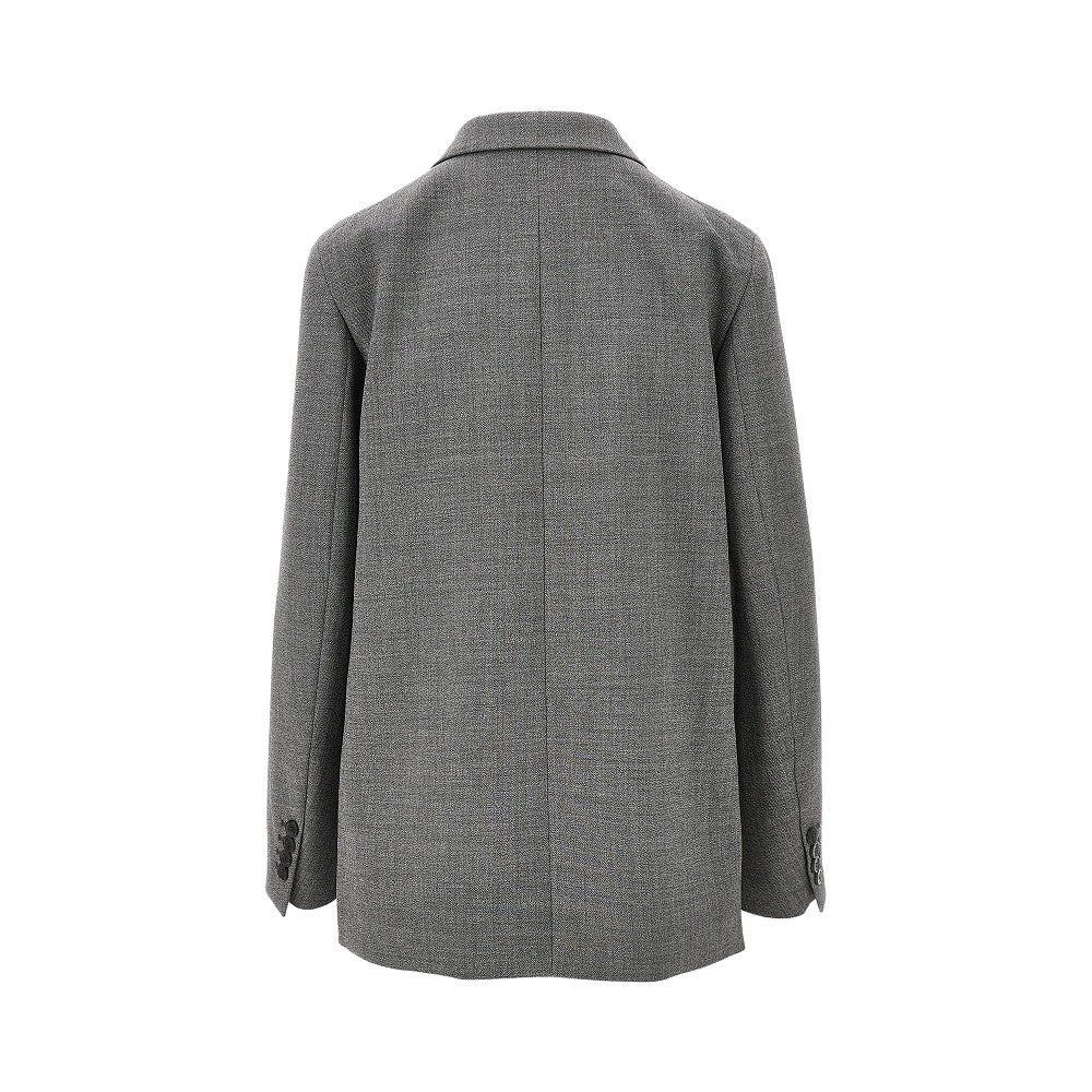 Wool crepe double-breasted jacket