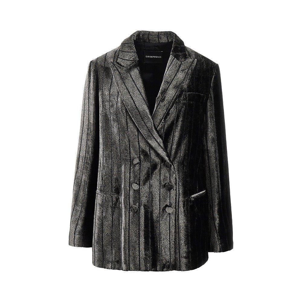 Blazer doppiopetto in velluto gessato