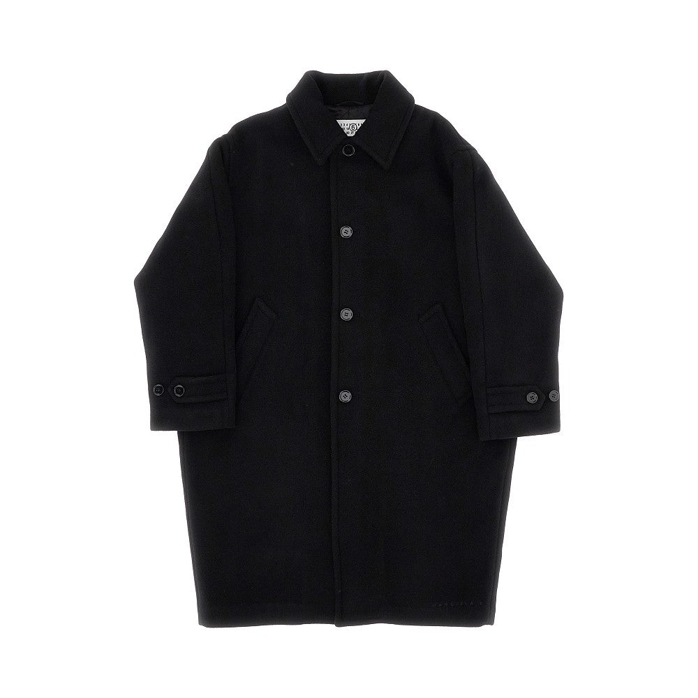 Wool-blend oversized coat