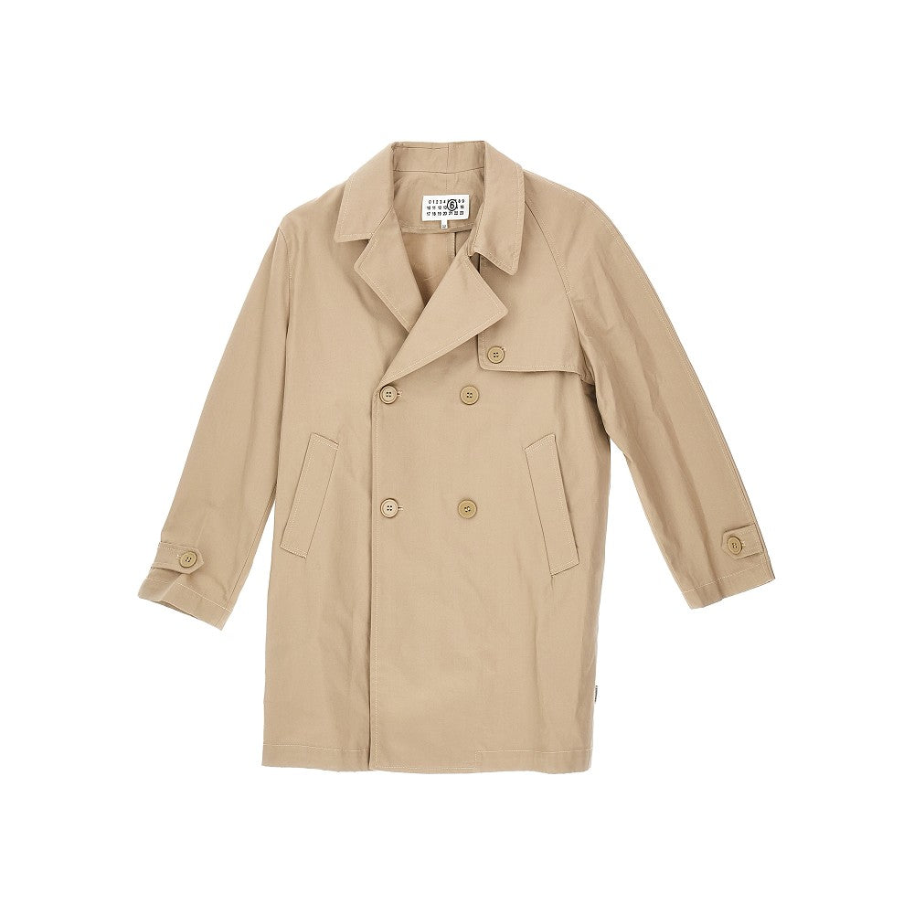 Gabardine double-breasted trench coat