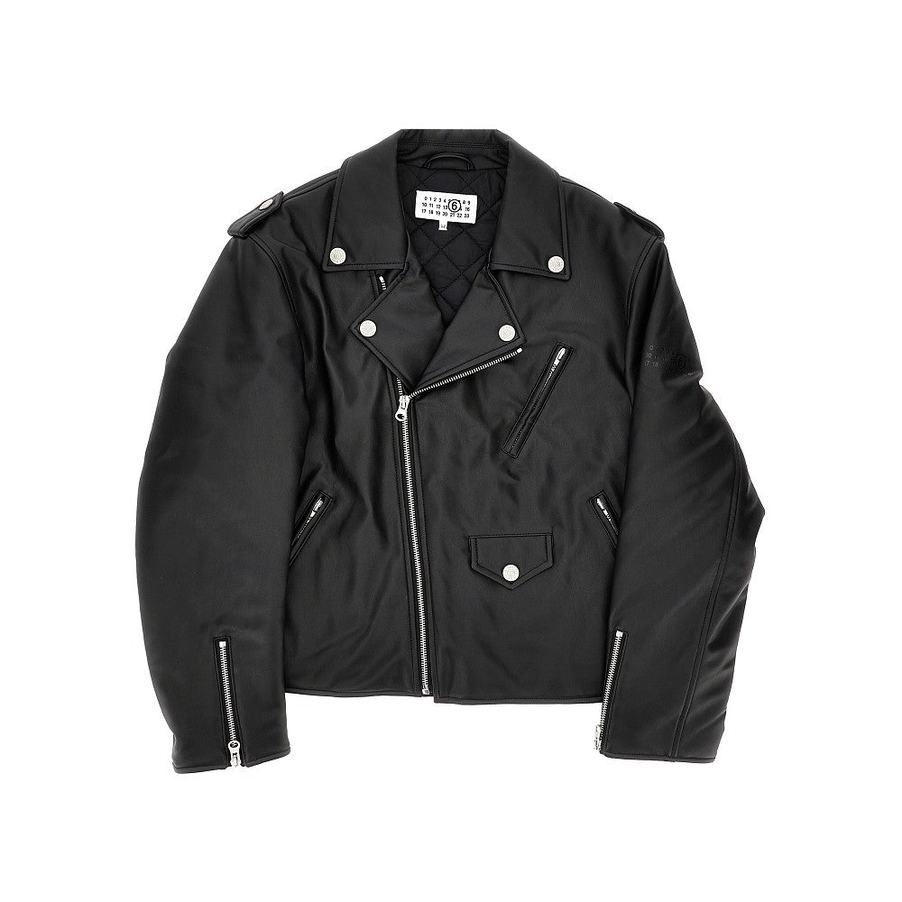Faux leather biker jacket