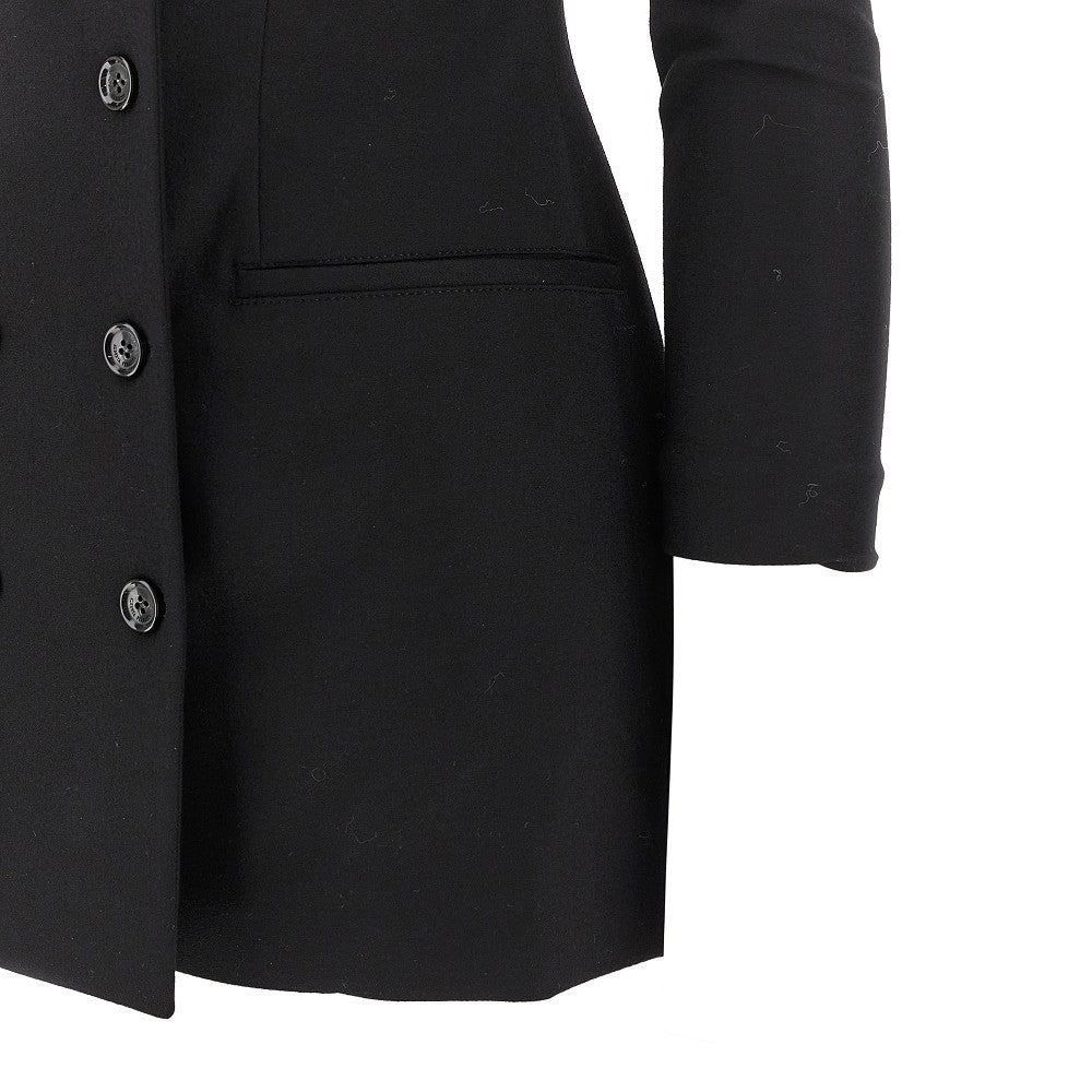 Off-the-shoulder double-breasted jacket