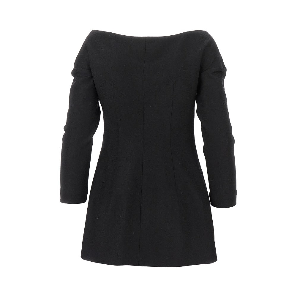Off-the-shoulder double-breasted jacket