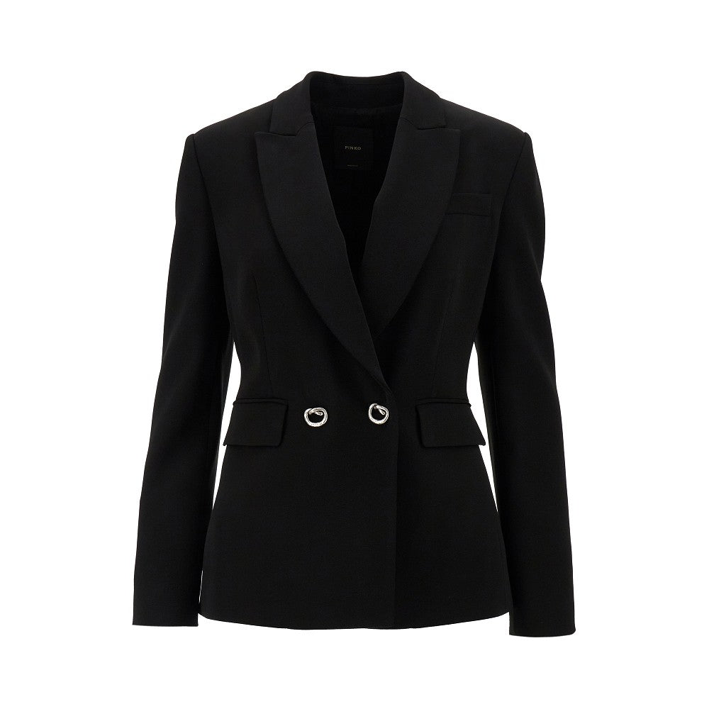 Stretch cady double-breasted jacket