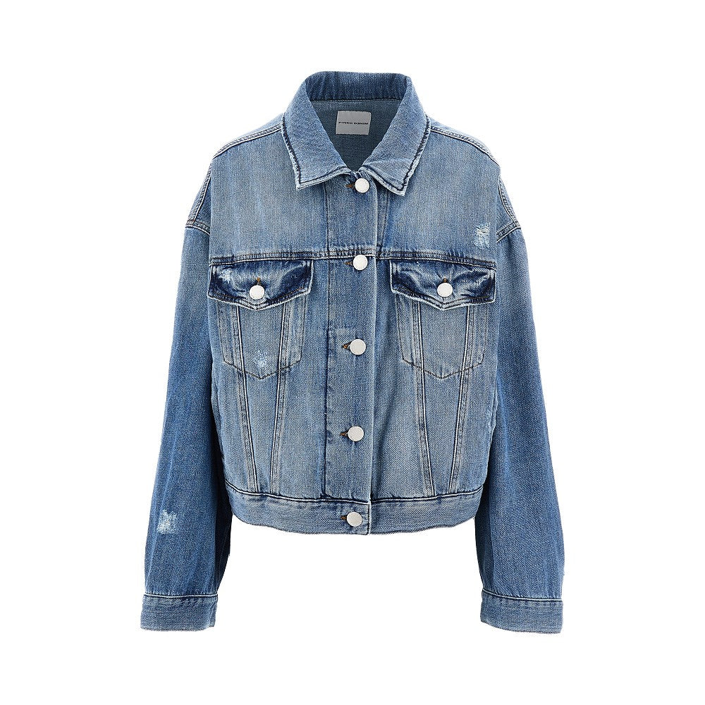 Distressed denim jacket