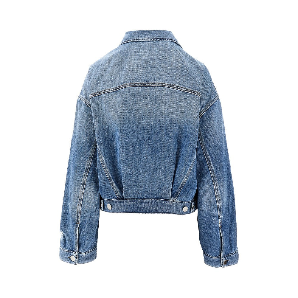 Distressed denim jacket